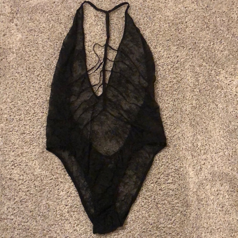 Victoria’s Secret black lace one piece lingerie